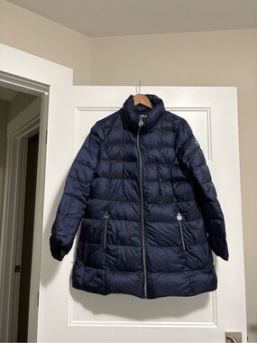 Michael Kors Navy Quilted Puffer Coat XL